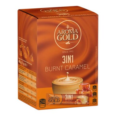Aroma Gold 3 In 1 Caramel Coffee 17 Grams Box Of 24