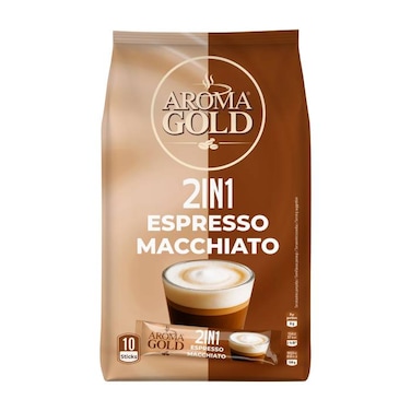 Aroma Gold 2 In 1 Espresso Macchiato 8 Grams Pack Of 10