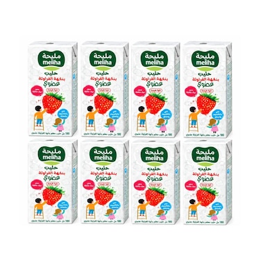 Meliha Organic UHT Strawberry Milk 180 Ml 8 Packs