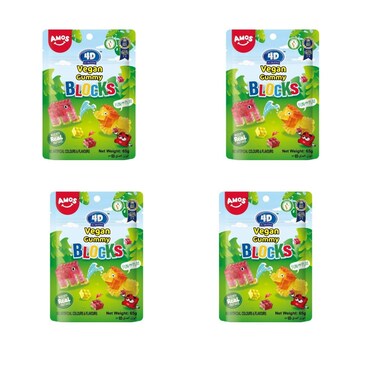 Amos Vegan Gummy Block 4 Pcs 65 Gram