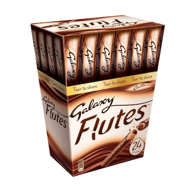 Galaxy Flutes Milk Chocolate Wafer Crisps 11.25 Gram 24 Pieces