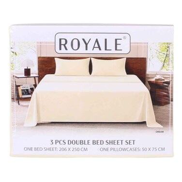 Royale Bedsheet Plain Queen 3 Pieces