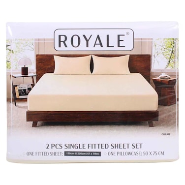 Royale Fitted Sheet Plain Single 2 Pieces