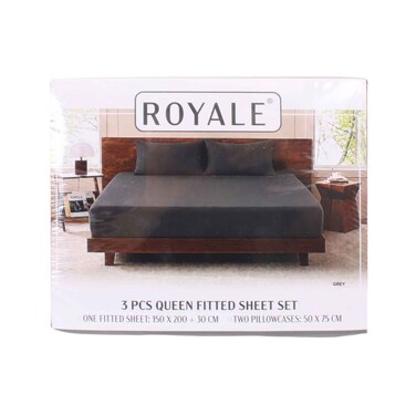 Royale Fitted Sheet Plain Queen 3 Pieces