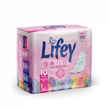 Lifey Regular Thick Sanitary Pads Pack Of 10