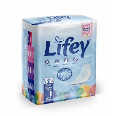 Lifey Night Thick Sanitary Pads Pack Of 32