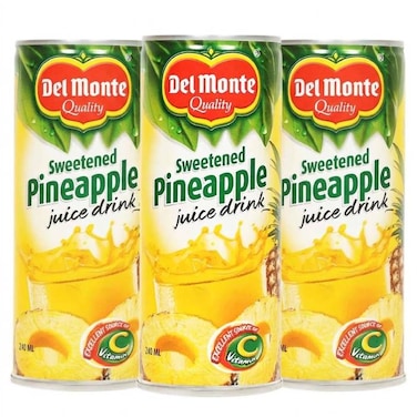 Del Monte Assorted Pineapple Juice 3 Packs Of 240 ML