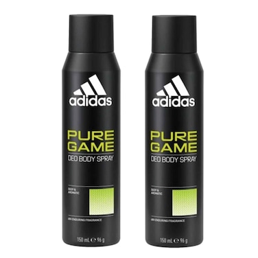 Adidas Men Deodorant Body Spray Pure Game 150 ml 2 Pieces