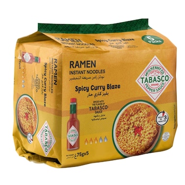 Tabasco Instant Noodles Spicy Curry Flavor 75 Gram 5 Pieces