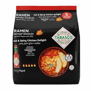 Tabasco Instant Noodles Hot And Spicy Chicken Flavor 75 Gram 5 Pieces
