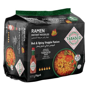 Tabasco Instant Noodles Hot And Spicy Vegetable Flavor 75 Gram 5 Pieces