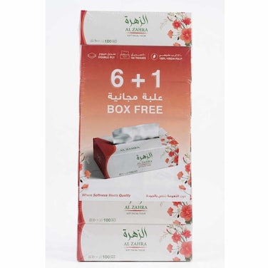 Al Zahra Facial Tissues 2 Ply 100 Sheets 7 Packs