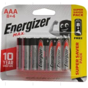 Energizer Alkaline 8 + 4 Free AAA