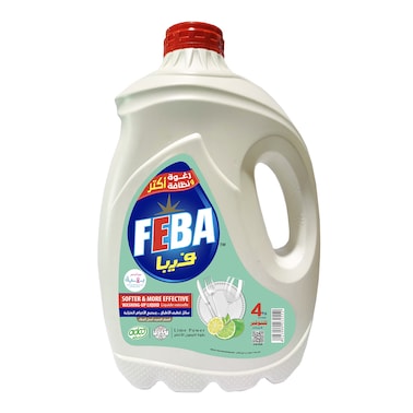 Feba Dishwashing Liquid - Green Lemon Scent - 4 Liters