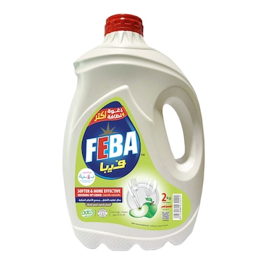 Feba Dishwashing Liquid - Green Lemon Scent - 2 Liters