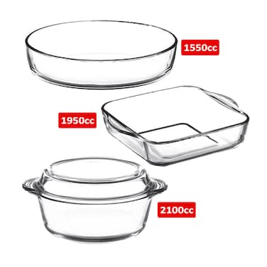 بوركام طقم زجاج حراري - 4 قطع