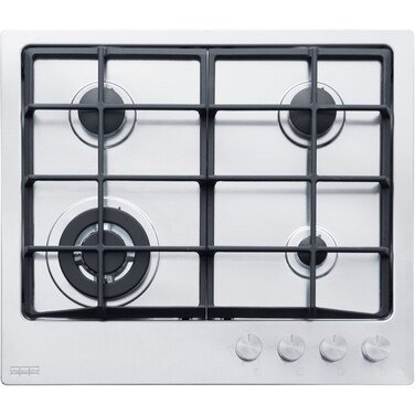 Franke Built-in Gas Hob, 60 cm, 4 Burners, Cast Iron Pan Supports, Stainless Steel, FHNE6043GTCXSC