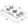 Franke Built-in Gas Hob, 90 cm, 5 Burners, Cast Iron Pan Supports, Stainless Steel, FHCR 905 4G TC HE XA C