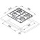 Franke Built-in Gas Hob, 60 cm, 4 Burners, Cast Iron Pan Supports, Stainless Steel, FHSM6043GDCXSC