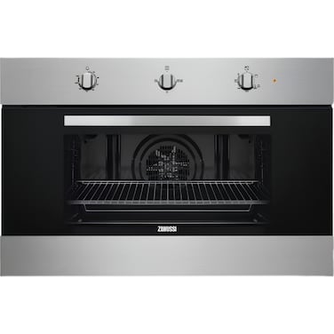 Zanussi Built-in Gas Oven, 90 cm, 74 Liter, Gas Grill, with Fan, Stainless Steel, ZOG9991X