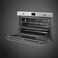 Smeg Built-in Gas Oven, 90 cm, 92 Liter, Gas Grill, with Fan, Stainless Steel, SF9300GGVX