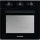 Fresh Built-in Gas Oven, 60 cm, 56 Liter, Electric Grill, with Fan, Black Glass