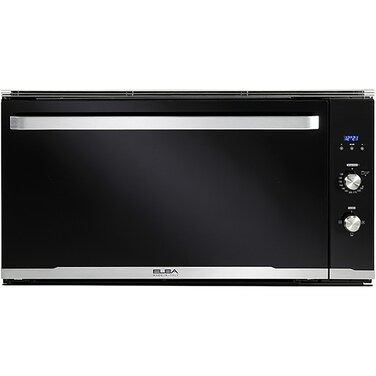ELBA Built-in Gas Oven, 90 cm, 74 Liter, Gas Grill, with Fan, Black Glass, ELIO 910G