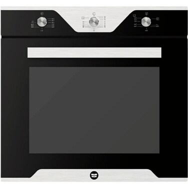 Fresh Built-in Gas Oven, 60 cm, 56 Liter, Electric Grill, with Fan, Air Fryer, Black Glass