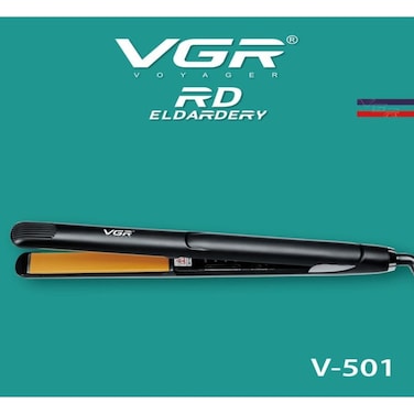 مكواة فرد الشعر الاحترافية من VGR، 69 واط، 6 مستويات حرارة تصل إلى 1080 درجة فهرنهايت، أسود، V-501
