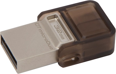 Kingston DataTraveler microDuo USB 3.0 OTG Flash Drive, 32GB, Brown, DTDUO/32GB