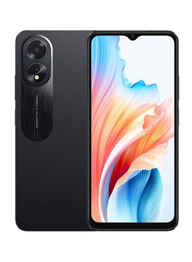 أوبو A18 ثنائي الشريحة بلون أسود متوهج، ذاكرة رام سعة 4 جيجابايت، ذاكرة تخزين داخلية 64 جيجابايت ويدعم تقنية الجيل الرابع ال تي اي - إصدار الشرق الأوسط