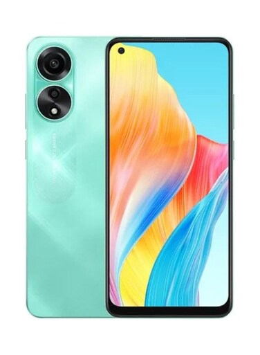 أوبو A78 ثنائي الشريحة بلون أخضر مائي، ذاكرة رام سعة 8 جيجابايت، ذاكرة تخزين داخلية 128 جيجابايت يدعم تقنية الجيل الرابع - إصدار الشرق الأوسط