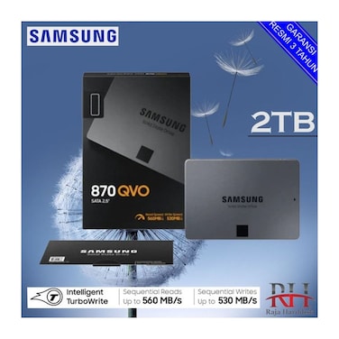 قرص صلب داخلي من نوع SSD بسعة 2 تيرابايت مقاس 2.5 بوصة من سامسونج طراز 870 QVO بتقنية SATA III