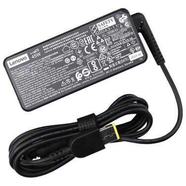 محول شاحن لينوفو 20 فولت 2.25 أمبير 45 واط برأس مربع أصفر يو اس بي