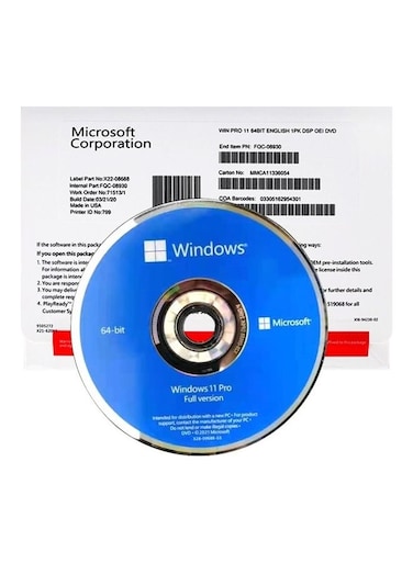Microsoft Windows 11 PRO DVD Sealed Pack 64 Bit Lifetime License 1 PC Retail Blue