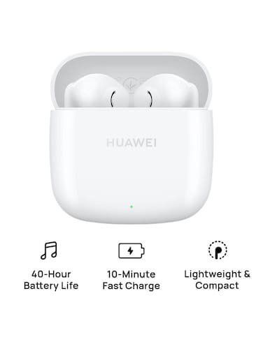 هواوي سماعات أذن فري بدز SE 2، بلوتوث لاسلكية 5.3، عمر بطارية يصل إلى 40 ساعة، تشغيل الموسيقى لمدة 3 ساعات بعد شحن لمدة 10 دقائق، مدمجة ومريحة، مقاومة للغبار والرذاذ بمعيار IP54، سيراميكي