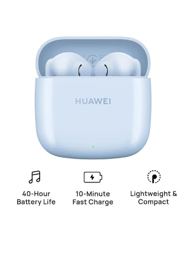 هواوي سماعات أذن فري بدز SE 2، بلوتوث لاسلكية 5.3، عمر بطارية يصل إلى 40 ساعة، تشغيل الموسيقى لمدة 3 ساعات بعد شحن لمدة 10 دقائق، مدمجة ومريحة، مقاومة للغبار والرذاذ بمعيار IP54