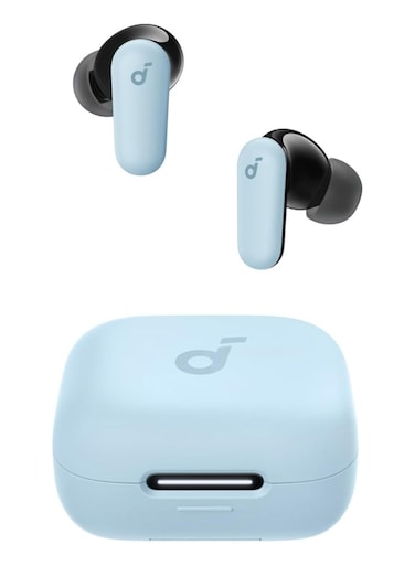 سماعات أذن لاسلكية Soundcore P30i من Anker، مزودة بتقنية إلغاء الضوضاء، وعزل ضوضاء قوي وذكي، وجهير قوي، ووقت تشغيل يصل إلى 45 ساعة، وحافظة وحامل للهاتف في آن واحد، ومقاومة للماء والغبار بمعيار IP54