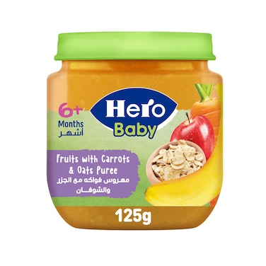 هيرو بيبى برطمان فواكه مع الجزر والشوفان - 125جم