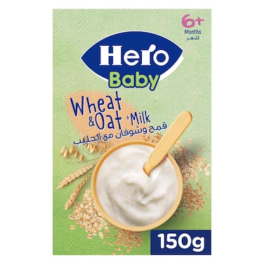 Hero Baby Wheat and Oat Cereal with Milk - 150 gm