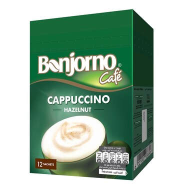 Bonjorno Cappuccino Hazelnut - 14 gram - 12 Sachets