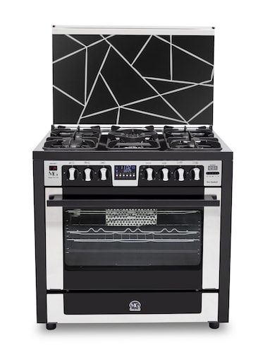 Gas Cooker Smart Pro Control Black Steel Full Safety 90&times;60