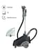 KENWOOD Garment Steamer With 2L Water Tank Capacity, Rotary Wheels, Folding Rack, Trouser Press, Glove 2 L 1500 W GSP65 Black