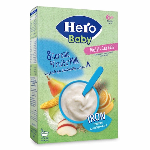 Hero Baby 8 Cereals and Fruit with Milk - 150 gm