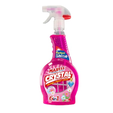 Maxell Magic Crystal Liquid Glass and Window Cleaner with Rose Scent - 700 ml