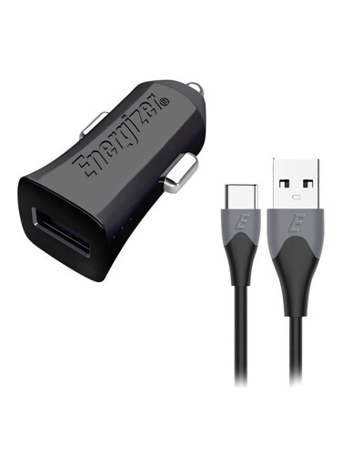 شاحن سيارة كوالكوم 3.0 سريع الشحن فائق السرعة بقدرة 18 وات، مزود بمعرف جهاز ذكي مع كابل Type-C سريع الشحن وثنائي اللون أسود/فضي