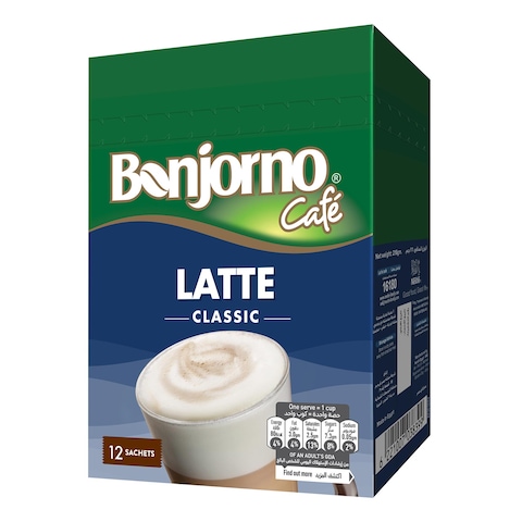 Bonjorno Cafe Latte Classic - 18 gram - 12 Sachets