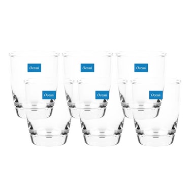 طقم أكواب زجاجية اوشن تيارا - 365 مل - 6 قطع