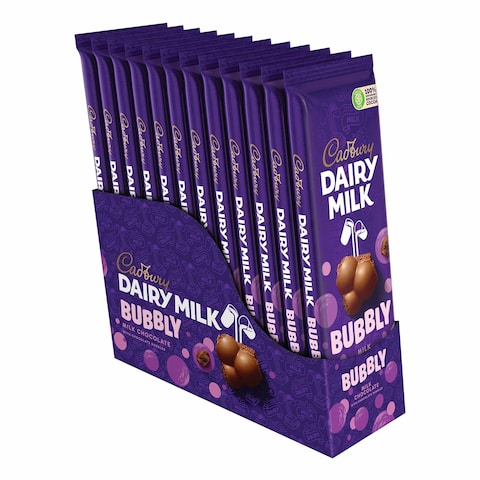 Cadbury Dairy Milk Bubbly Chocolate Bar - 87 gram - 12 Pieces