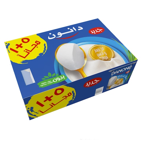 Danone Plain Natural Yogurt, 110 gm - Pack of 5+1